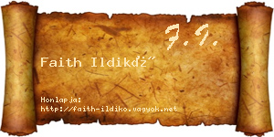 Faith Ildikó névjegykártya